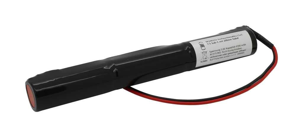 Batterie éclairage de secours NiMH 3.6V 4200mAh L1x3 7/5 Sub-C avec câble 200mm adapté à l'éclairage de secours olympique